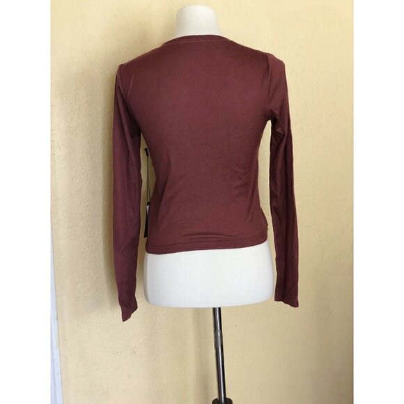 J Brand Women's Carolina Knit Long-sleeve Crop Tee Top Blair Size XS JB002253 - Picture 3 of 11